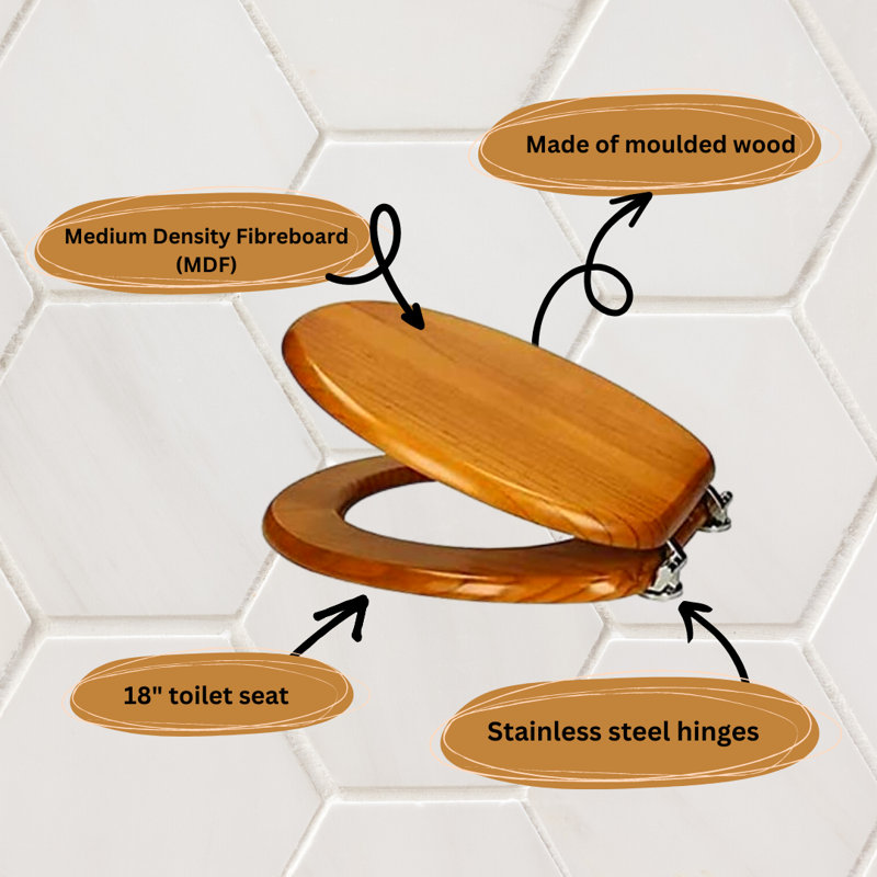 Ackryod Soft Close Elongated Standard Toilet Seat, Brown