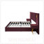 Queen Size Velvet Bed Frame with Vertical Channel Tufted Wingback Headboard, Upholstered Platform, and Strong Wooden Slats for Elegant and Comfortable Sleeping-1405190792