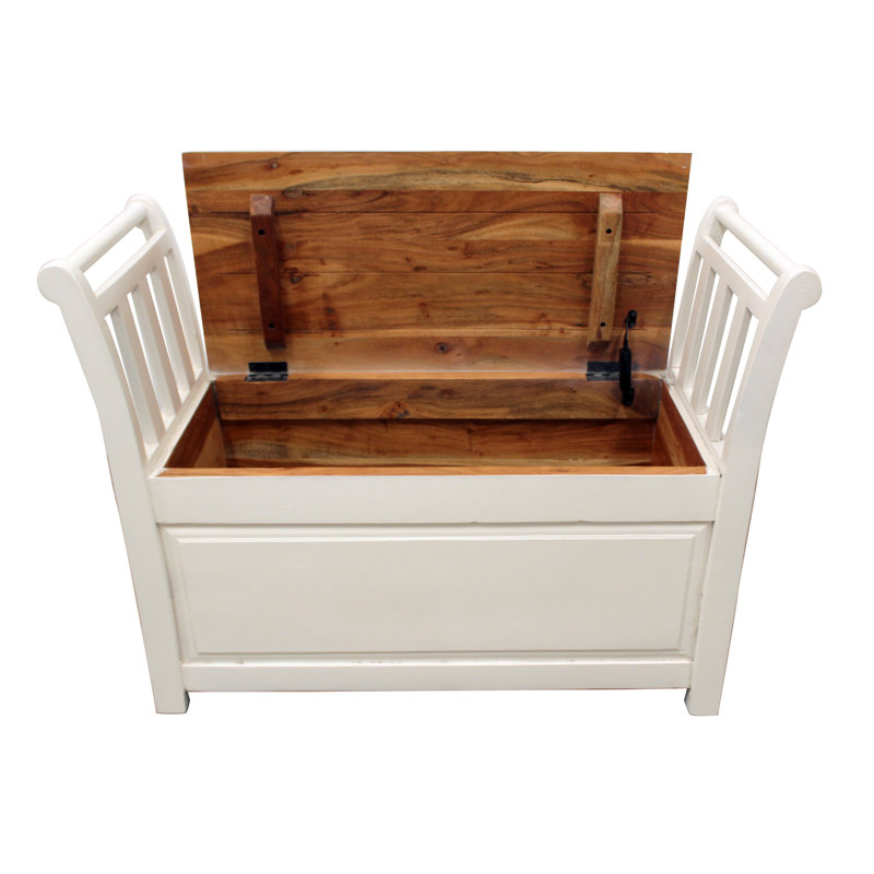 Banc de rangement en bois massif