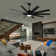 72 In.Integarted Led Large Black Double Finish Ceiling Fan With Remote Control