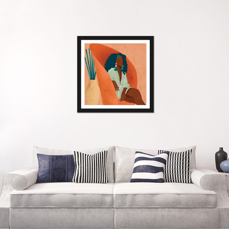 « Lee » par Reyna Noriega-impression, H 24 po x l 24 po x p 1 po, Papier encadré noir, Blanc