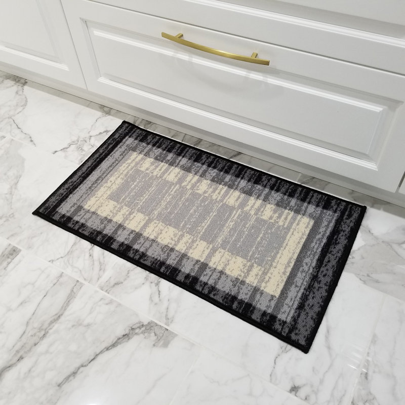 Tapis d'entrée antidérapant pour intérieur seulement Zlatkus, Noir / gris