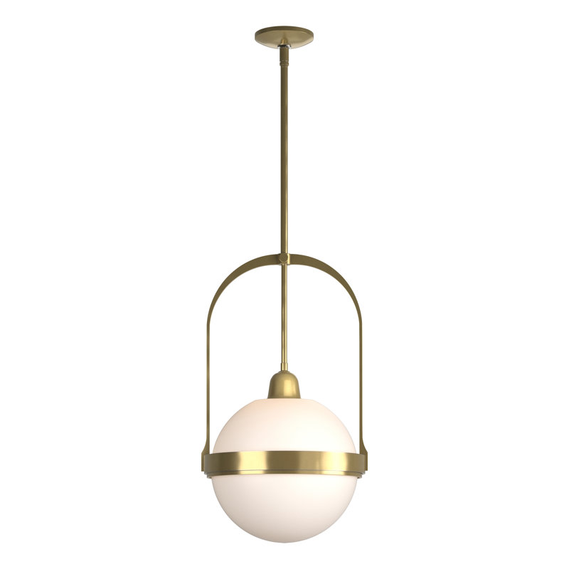 Atlas 1 - Light Single Globe Pendant, Opal Glass, Modern Brass