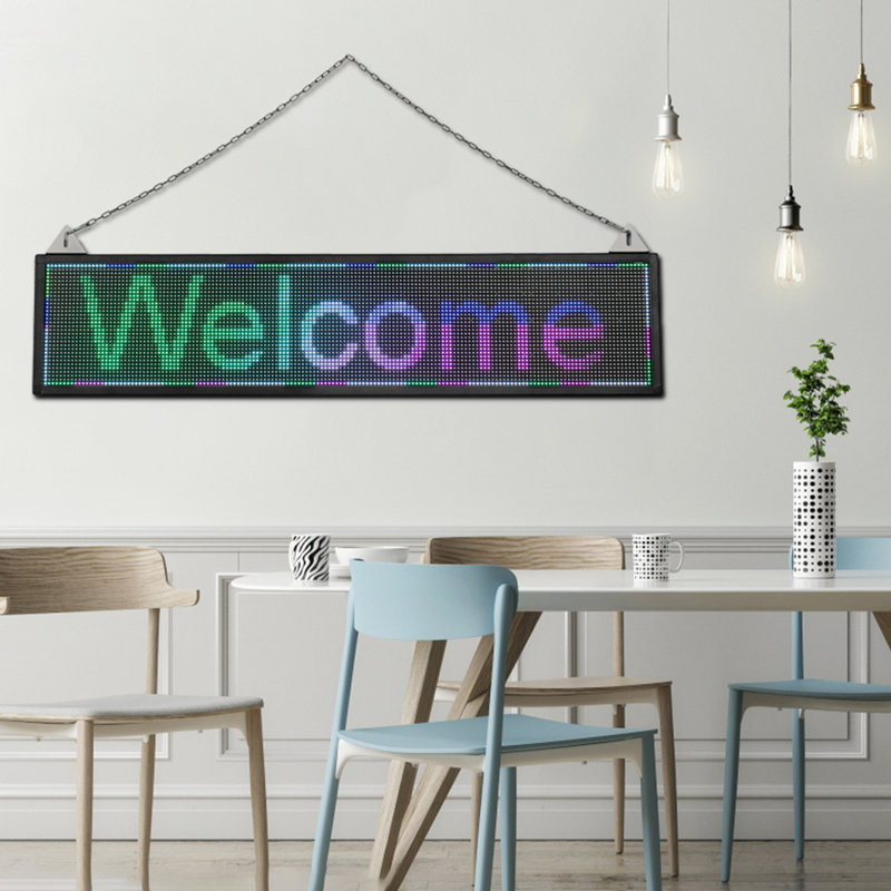 Enseigne lumineuse à DEL VEVOR, commande WiFi et USB 40 po x 9 po, affichage P6 couleur programmable,