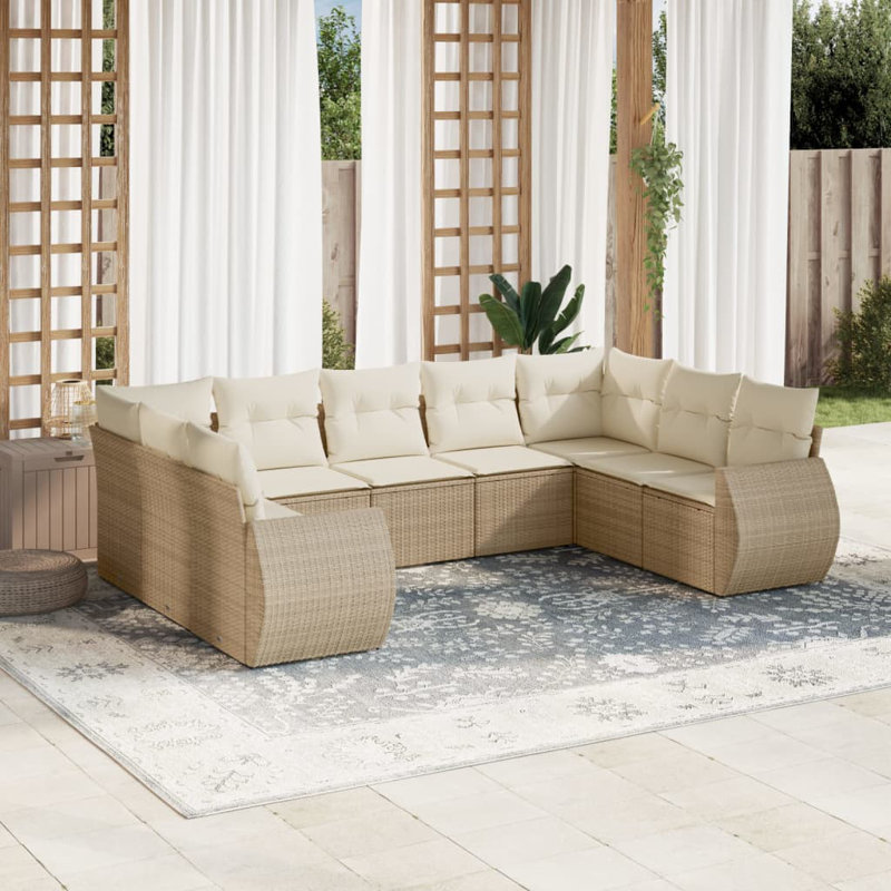 Ensemble de canapé de jardin Vidaxl beige, blanc crème