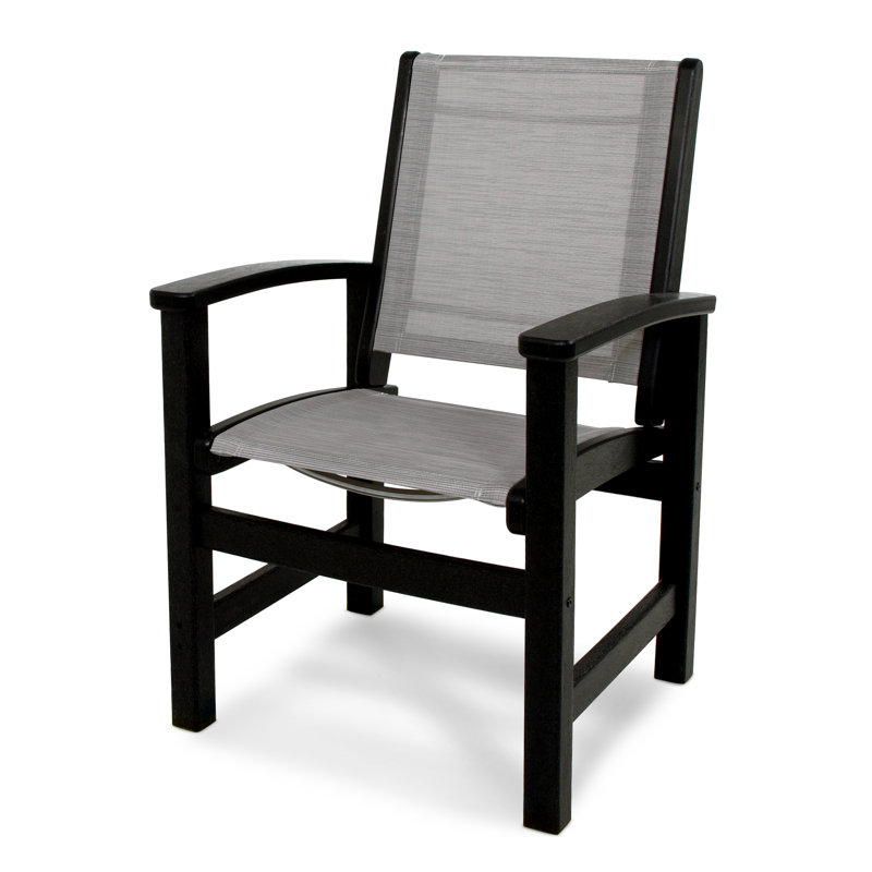 POLYWOOD Coastal Dining Chair, Metallic/Black