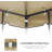 Outdoor Patio Gazebo Replacement Canopy,Double Tiered Gazebo Tent Roof Top Cover Only Greatwall Border(Frame Not Include)-111463289