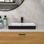 Lavabo de salle de bain semi-encastré en céramique blanc et noir 19 po x 12 po - vasque de comptoir