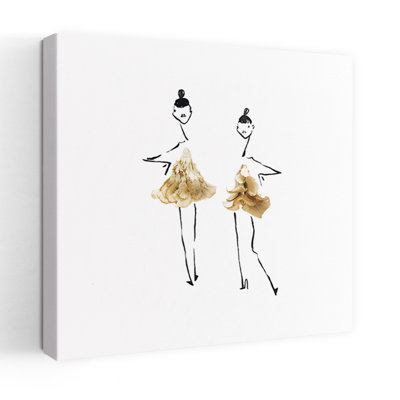 Mushroom Fashion Figures Elegant Minimalist Modern Wall Art