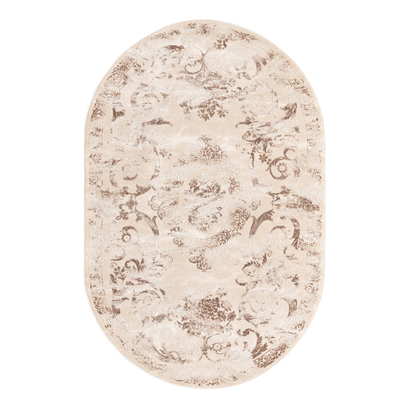 Senter Floral Indoor Rug, Oval 5'3" x 8'