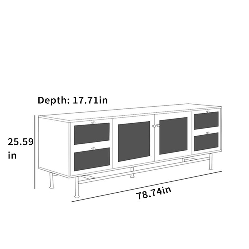 Meuble télé rétro, 78.74"