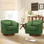 Fauteuil demi-tonneau pivotant avec base en bois massif et coussin décoratif-1012055704
