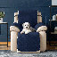 Housse matelassée et réversible pour fauteuil inclinable-50890287-50890887