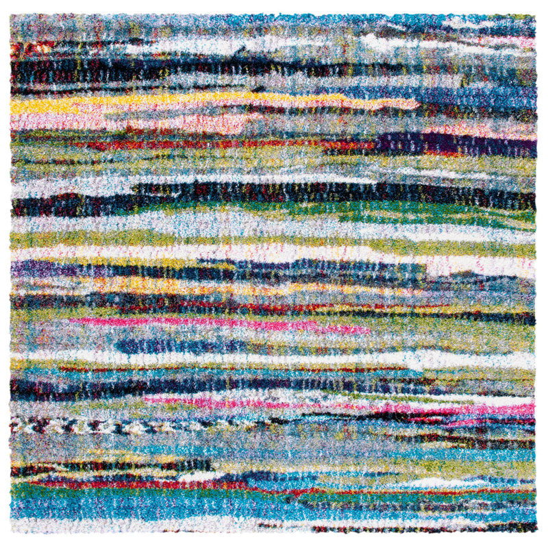 Gleno Performance Abstract Rug, Square 6'7"