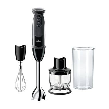 Braun MultiQuick MQ7077 4-in-1 Immersion Hand, Powerful 500W Stainless  Steel Stick Blender, Variable Speed + 6-Cup Food Processor, Whisk, Beaker