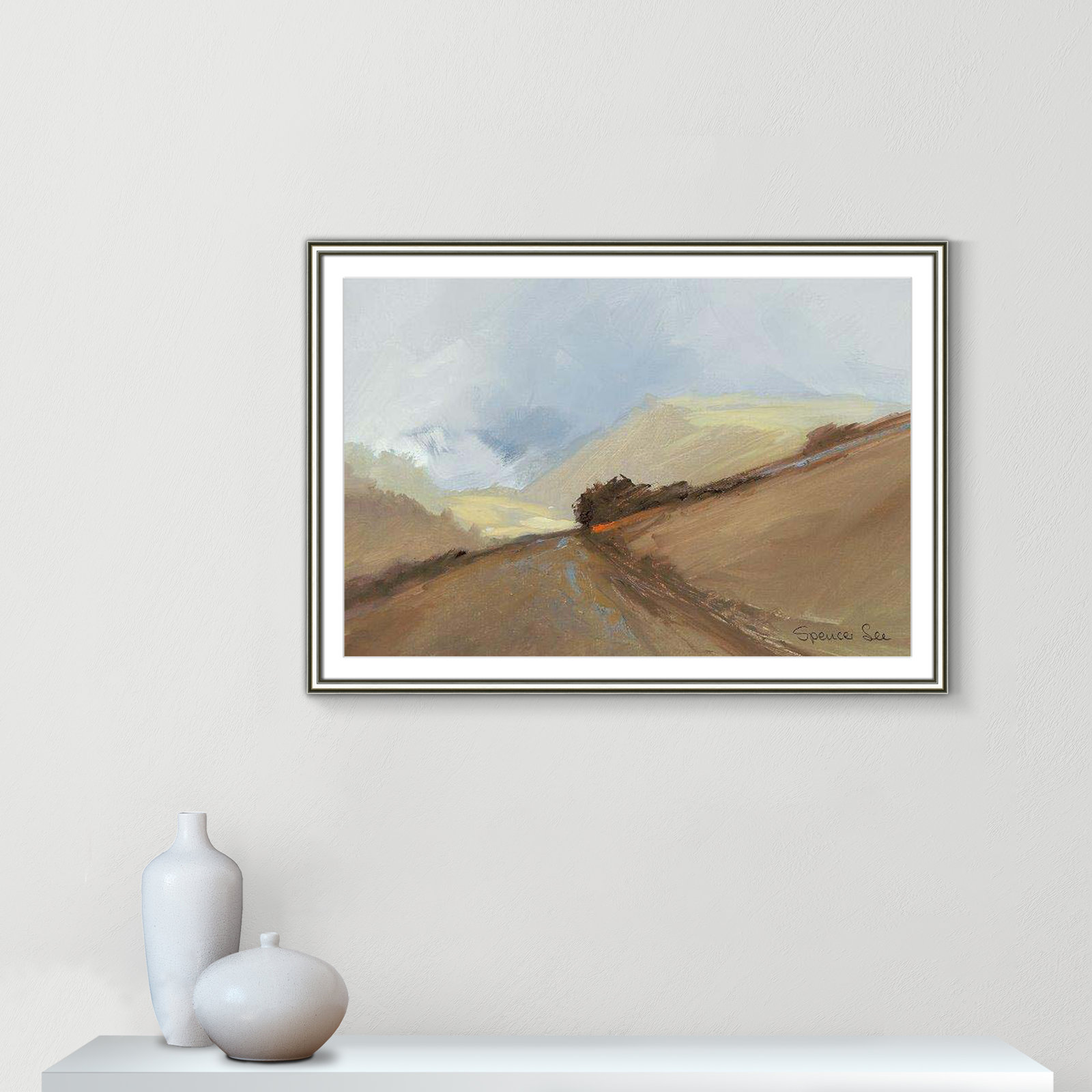 Heaven And Earth II by Spencer Lee, 26.75" H x 36.75" W x 0.75" D, Silver Framed