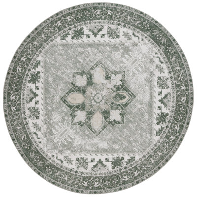 DeBary Oriental Dark Sage/Ivory Area Rug