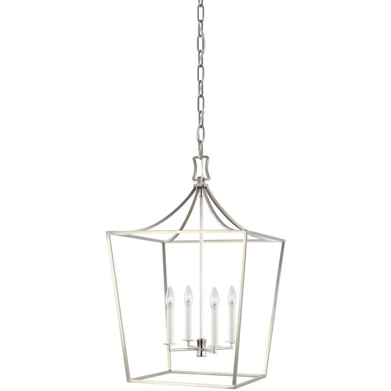 Southold 4 - Light Chandelier, Polished Nickel, 27.62" H x 18" W x 18" D