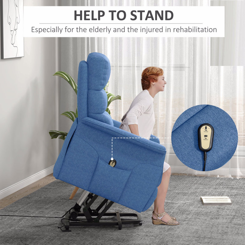 Fauteuil inclinable électrique avec télécommande, bleu, Blue