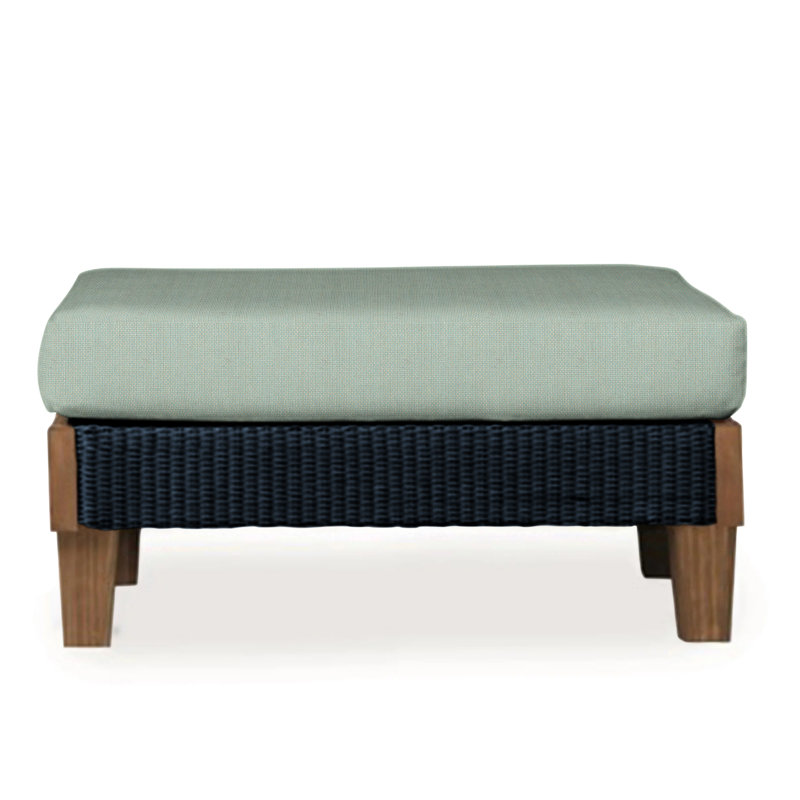 Catalina Outdoor Ottoman, Sailcloth Seagull, Ebony