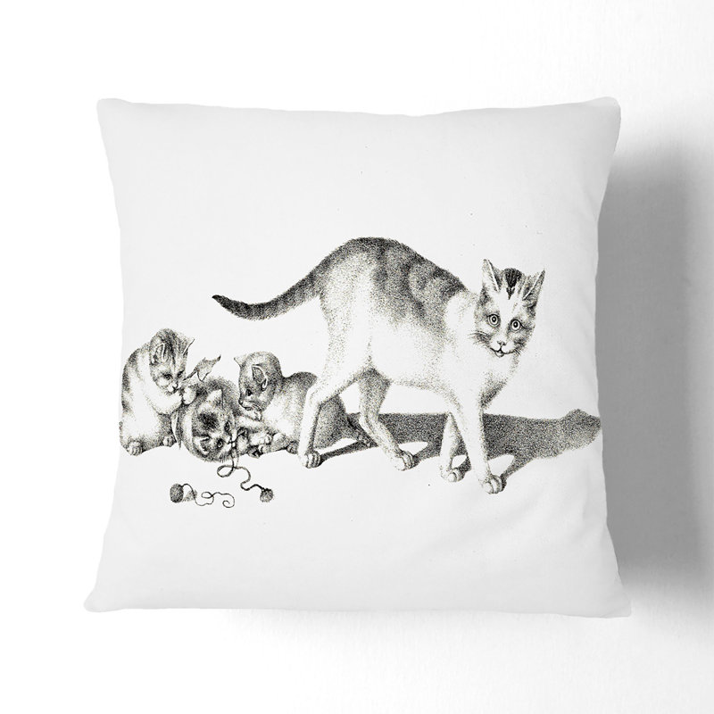 Square Throw Cushion, 40cm H x 40cm W x 15cm D, Black