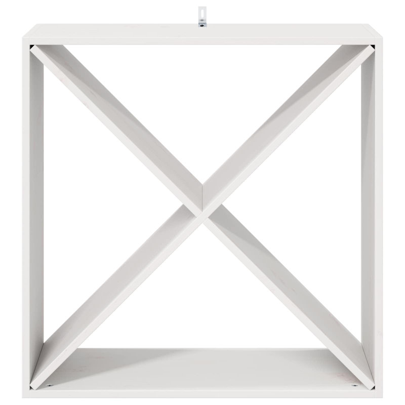 Solid Wood Open Shelving Wine Bottle Rack, White
