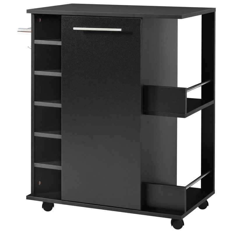 Alyre Wood Kitchen Cart, Black