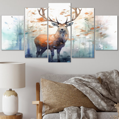 Ensemble de 5 décorations murales animaux cerfs