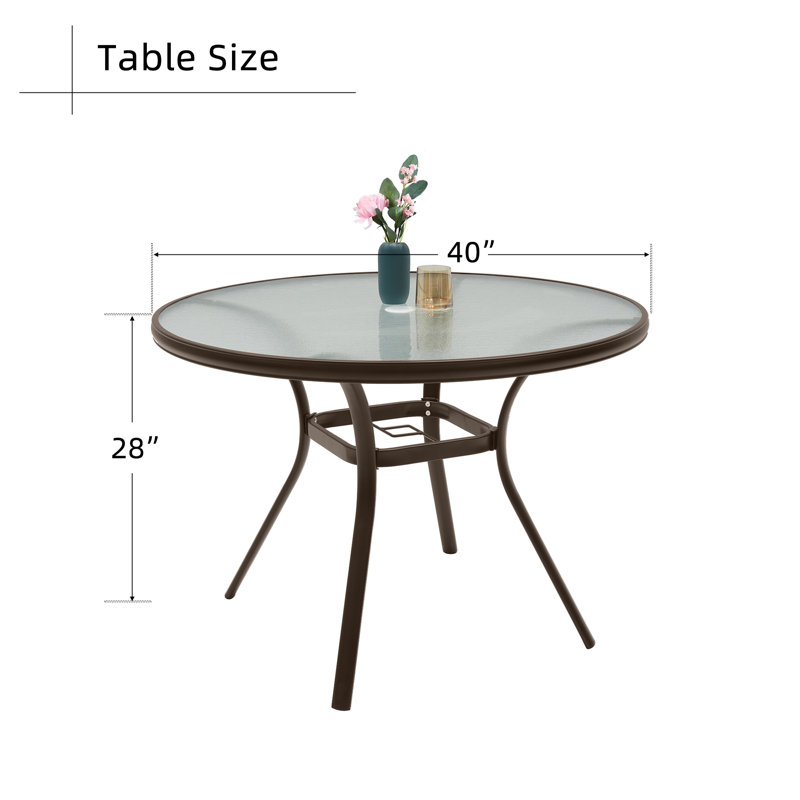 Omraj 40 L x 40 W Outdoor Table, Brown