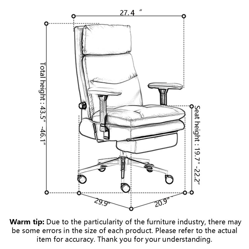 Livorno Leather Office Chair with Adjustable Armrests