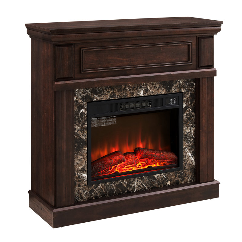 Foyer électrique Cherry - l 40,57 po x P 14 po x H 40 po, conception compacte, flammes réglables, télécommande, attrait intemporel