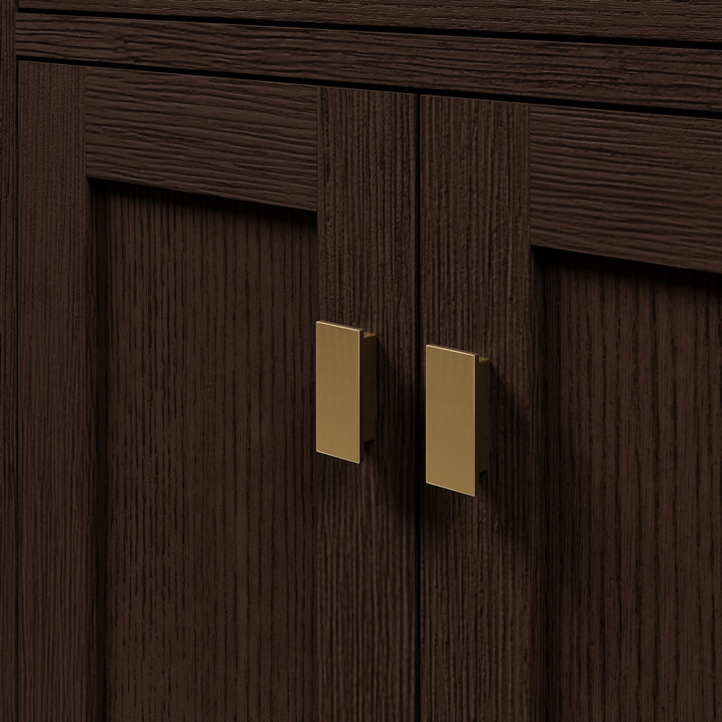 Breshey Single Bathroom Vanity, Brown Oak, 30"W x 21.6"D x 34.2"H