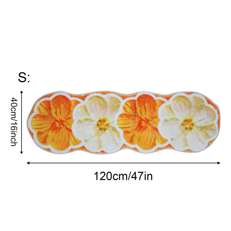 Tapis de chevet pastoral pour chambre à coucher avec table basse pour enfants, décoration intérieure, orange