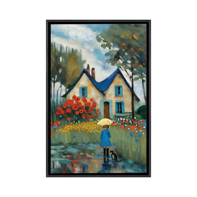 Walk in the rain - reproduction d'art murale encadrée, H 40 po x l 26 po, Reproduction encadrée sans passe-partout
