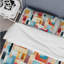 Ensemble de housse de couette en microfibre bleu / rose / jaune Amilyah-1570242965