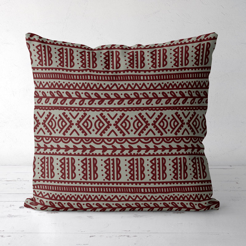 Housse de coussin et insert de coussin carré Raja, Brun/vert