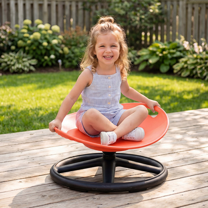 Sensory Balance Training Spinning Chair for Kids, Orange/Black