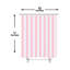 Rideau de bain rose à rayures verticales 72 po x 72 po (180 x 180 cm) avec crochets assortis