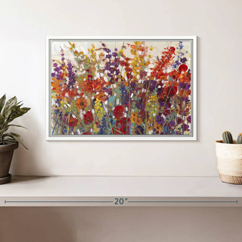 Variété de fleurs II, Cadre flottant blanc, 37 po x 25 po