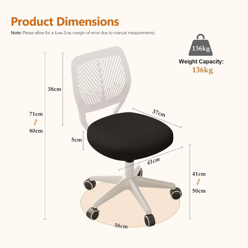Task Chair, Black White