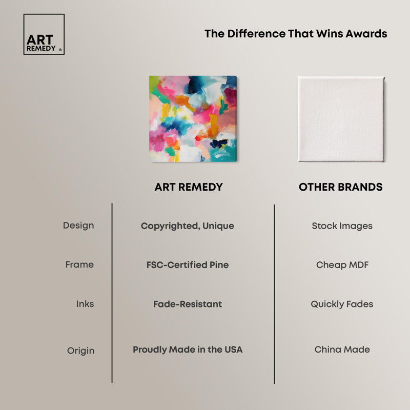 Gossamer Colors Canvas Modern Colorful Print by Art Remedy, Wrapped Canvas, 16" H x 16" W x 1.5" D