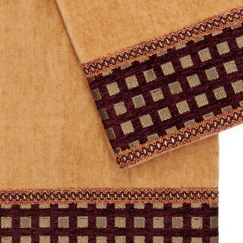 Cotton Jacquard, Gold/Wine