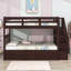 Lit superposé simple en bois avec lit gigogne et tablettes-1122182882