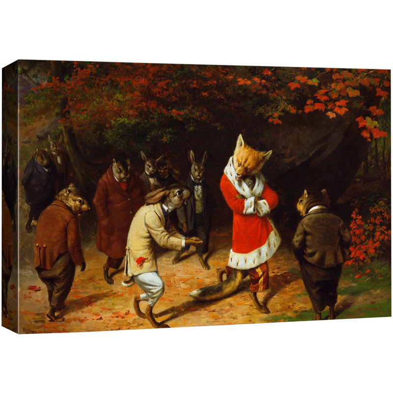 «Whimsical Anthropomorphic Animal Scene», impression sur toile encadrée, impression sur toile, Toile tendue