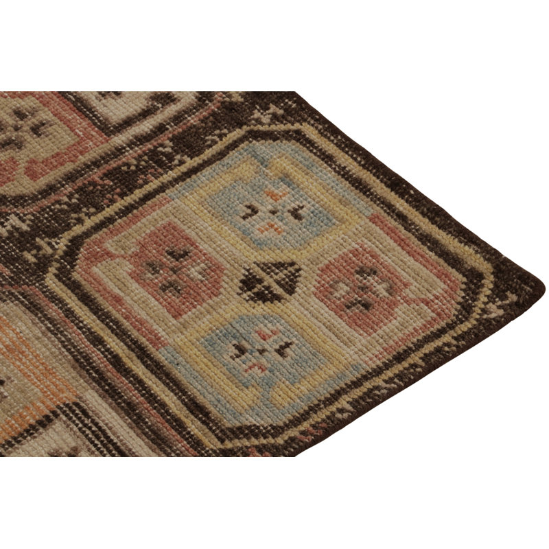 Distressed Homage Hand Knotted Wool Geometric Area Rug, Runner 2'6" x 10'