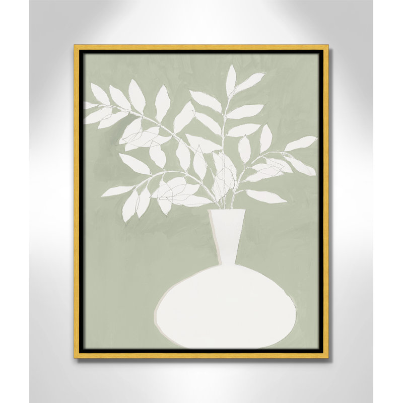 «Sage Vase II» par Aria K, Framed Canvas, Flotteur doré, 17.5'' W x 21.5'' H