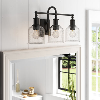 Gearld 3-Light Dimmable Seeded Glass Vanity Light
