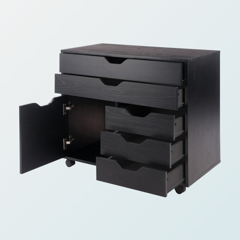 Armoire mobile multi-rangement Holthaus, Noir