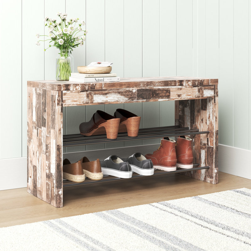 Banc de rangement décoratif pour 6 paires de chaussures