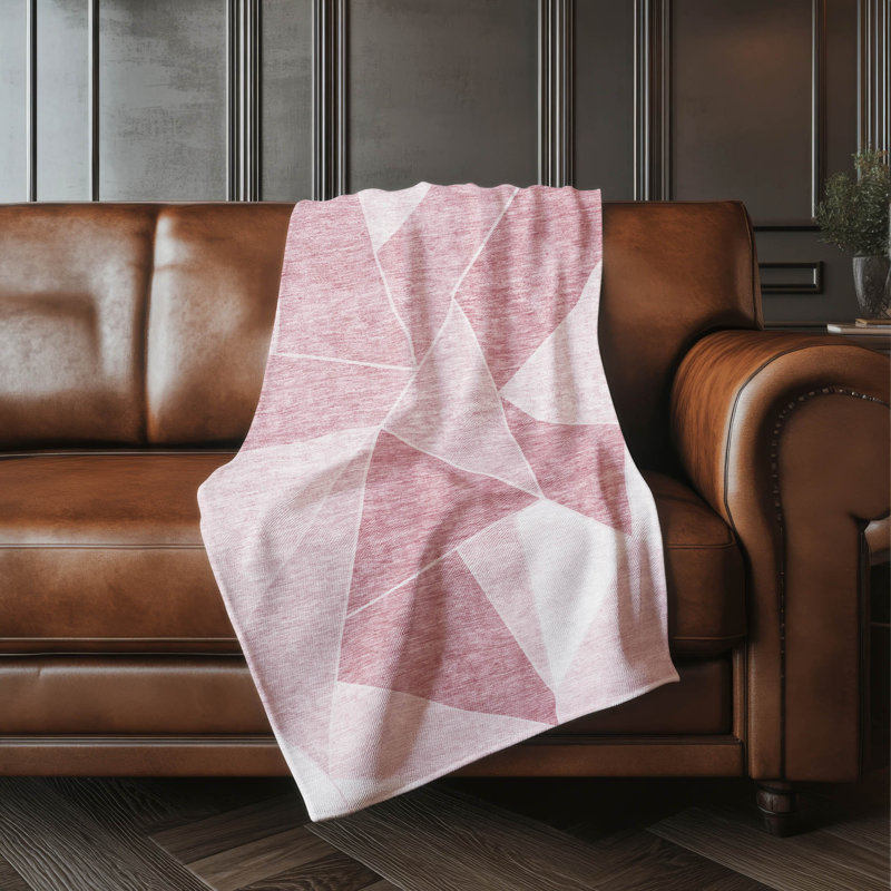 Jeté en sherpa Addison, Rosé géométrique